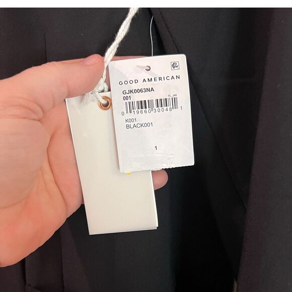 Good American Size 1 (S) Scuba Blazer The Boss 2.0 Double Breasted Shoulder Pads - Picture 8 of 14